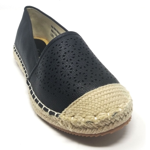 Women's Flat Slip On Espadrilles, E-2818, Black - Picture 2 of 5